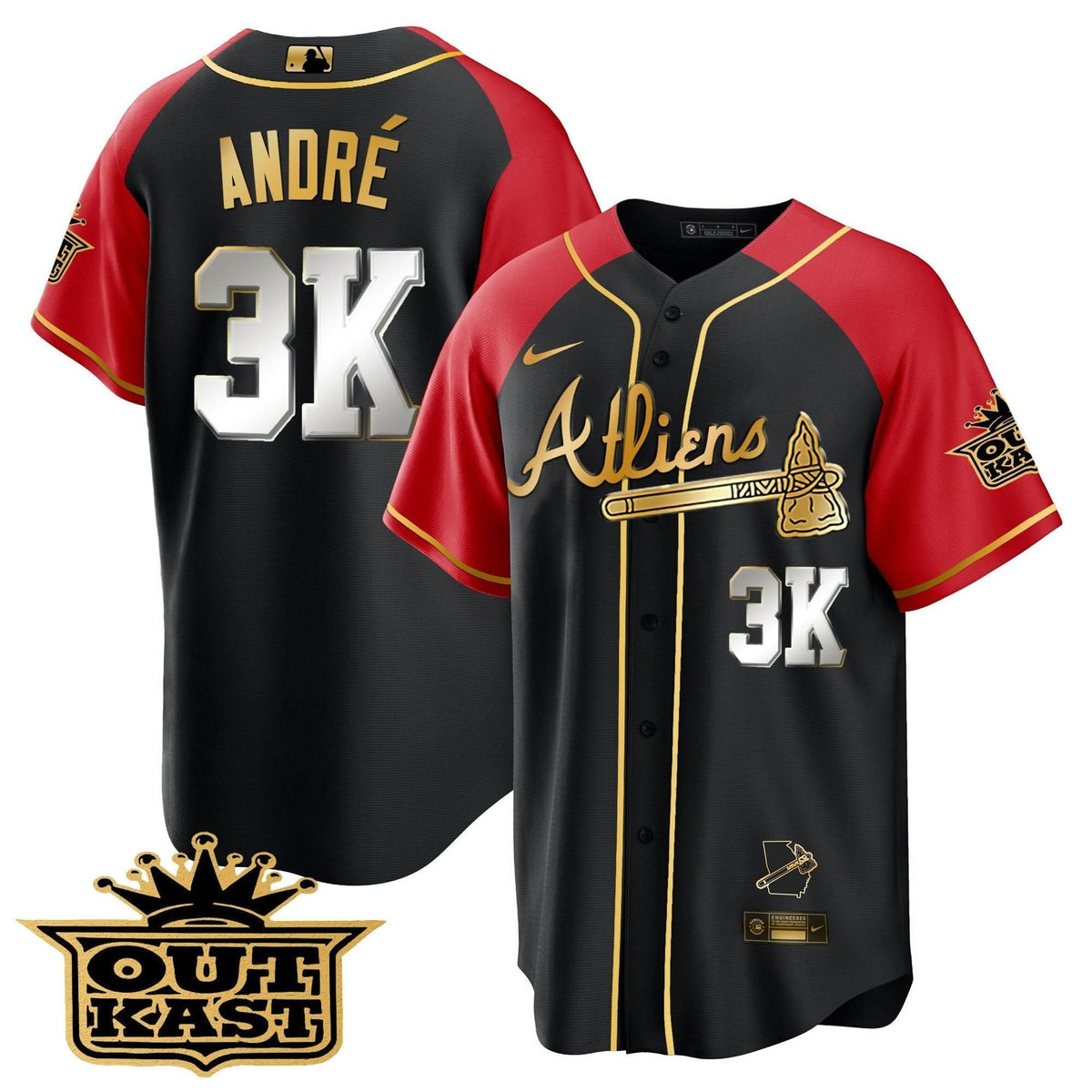AB Atliens Gold Alternate Cool Base Jersey - Stitched