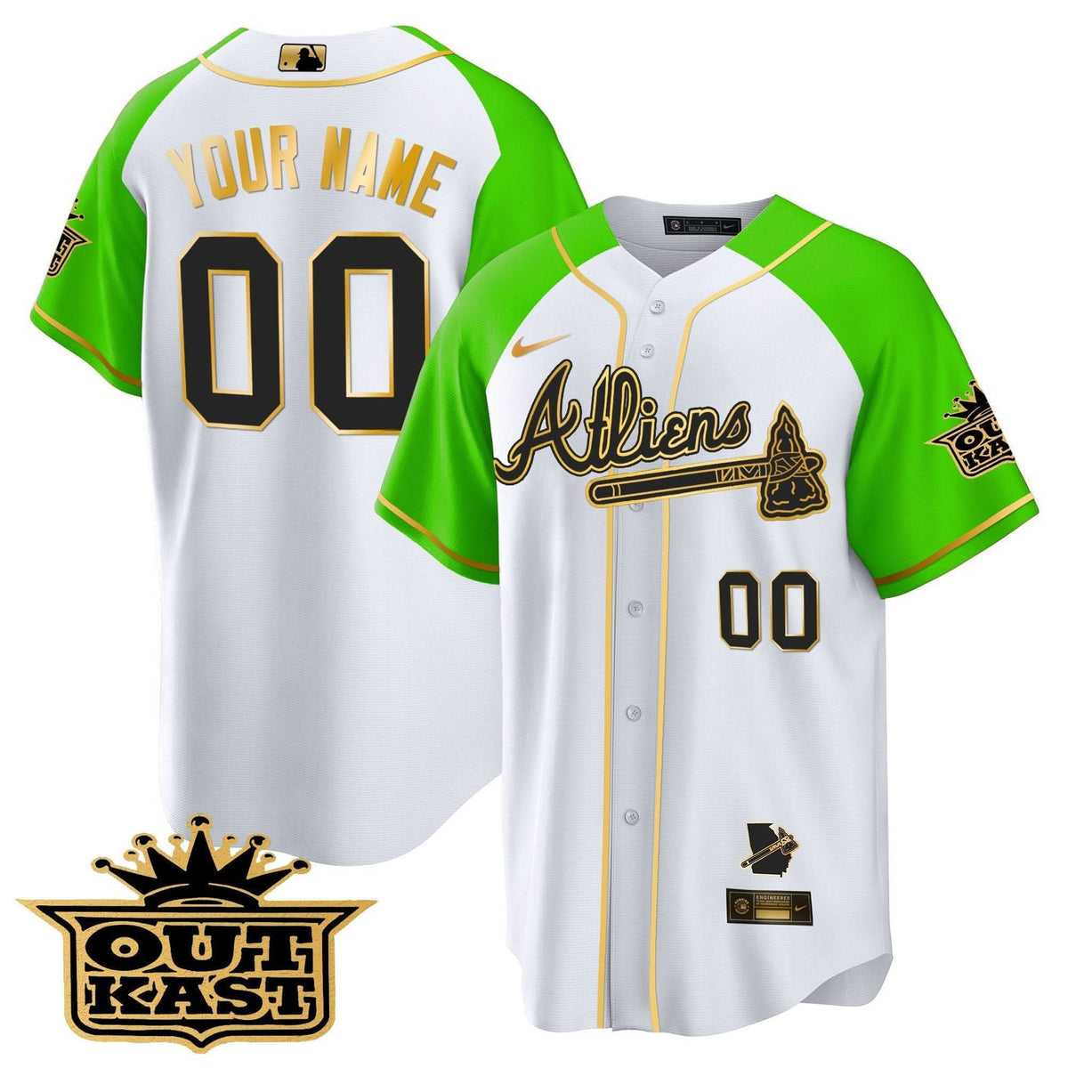 AB Atliens Gold Alternate Cool Base Custom Jersey - Stitched