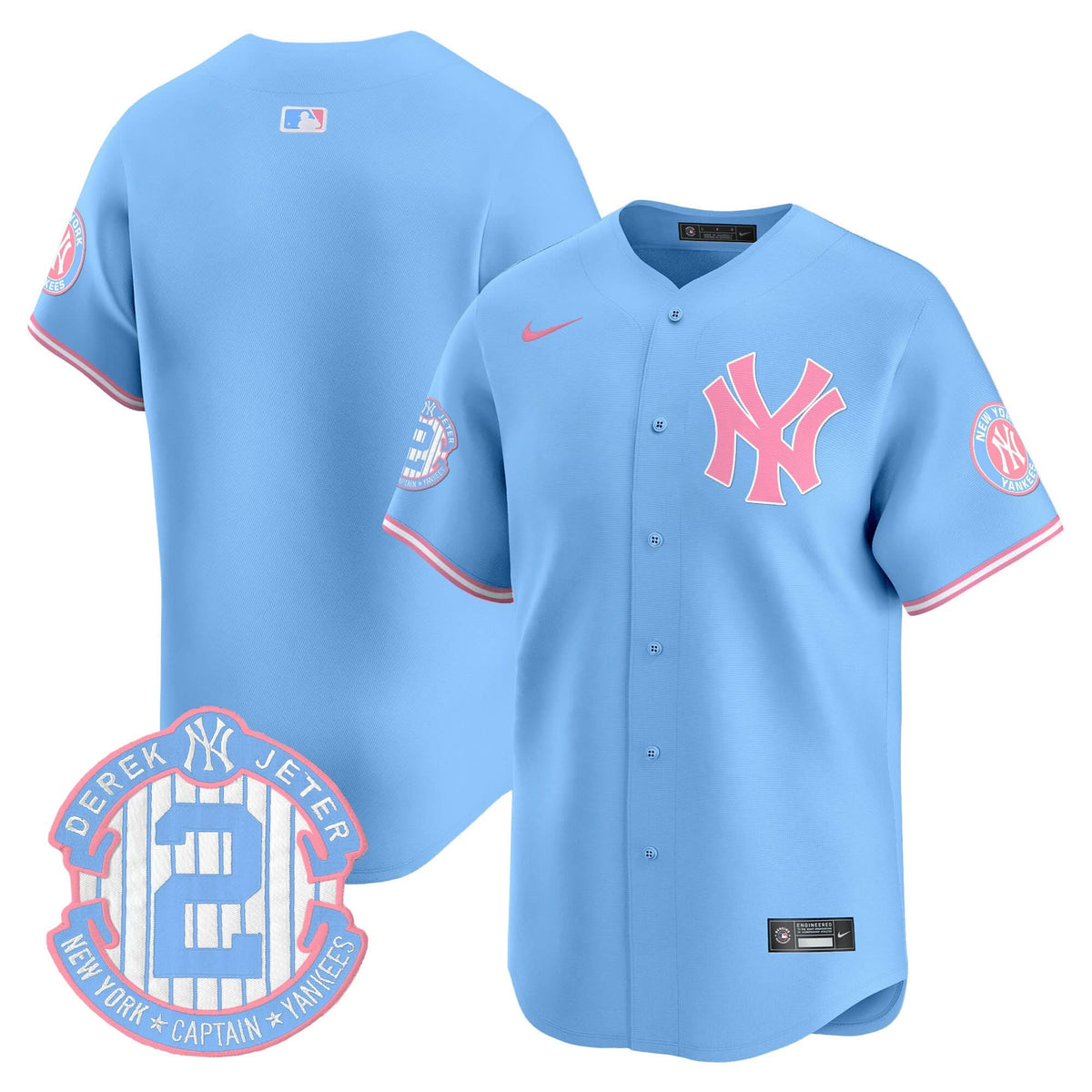 NYY Bubblegum Pink Vapor Premier Limited Jersey - Stitched