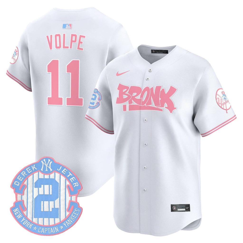 Unisex NYY The Bronx Graffiti Bubblegum Pink Vapor Premier Limited Jersey - Stitched