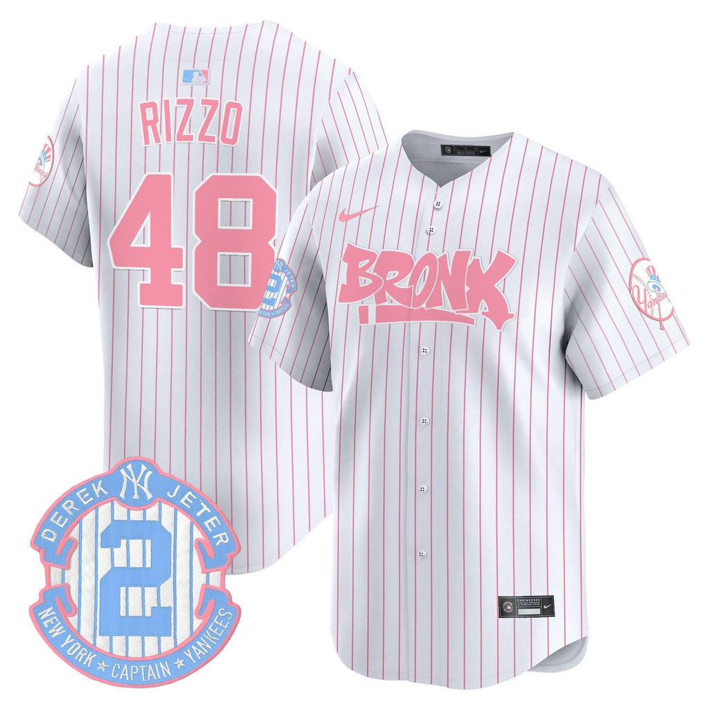 Unisex NYY The Bronx Graffiti Bubblegum Pink Vapor Premier Limited Jersey - Stitched