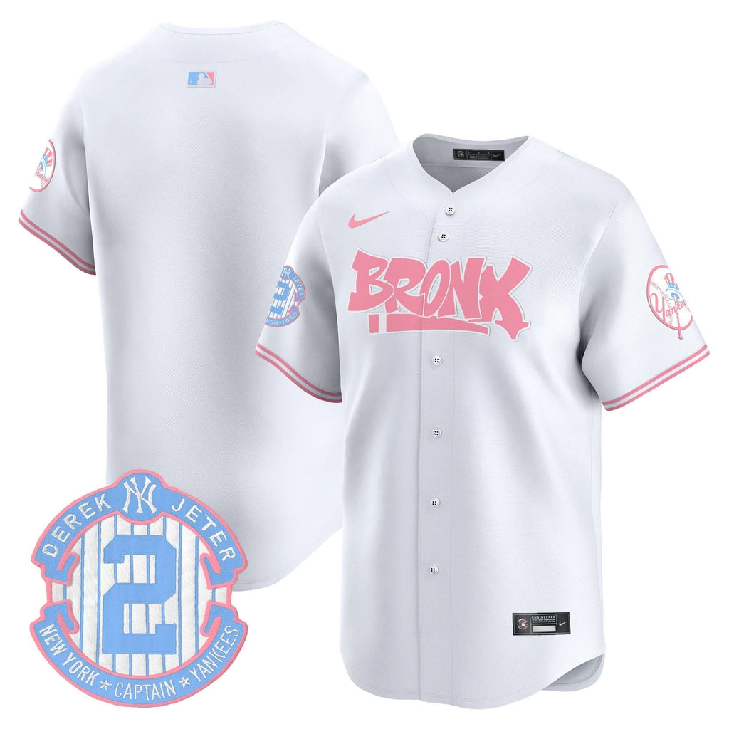 Unisex NYY The Bronx Graffiti Bubblegum Pink Vapor Premier Limited Jersey - Stitched