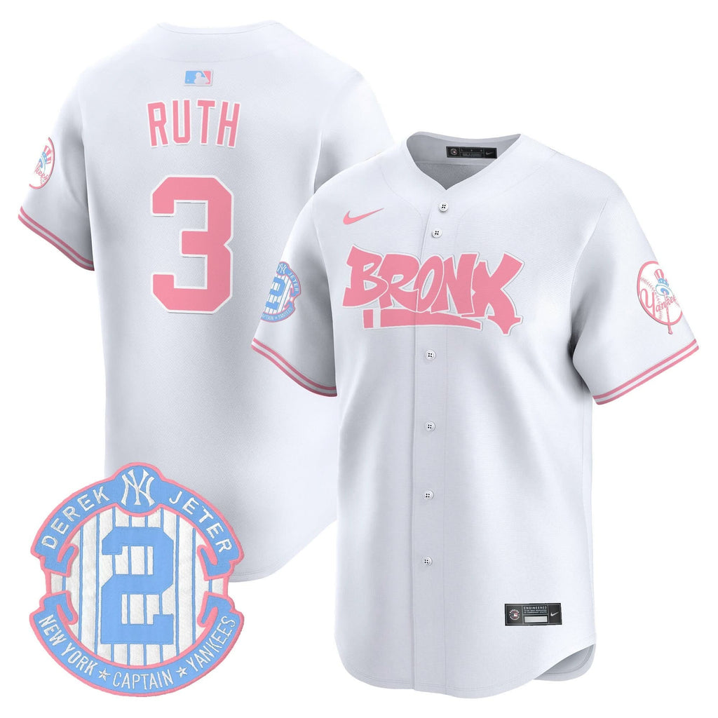Unisex NYY The Bronx Graffiti Bubblegum Pink Vapor Premier Limited Jersey - Stitched