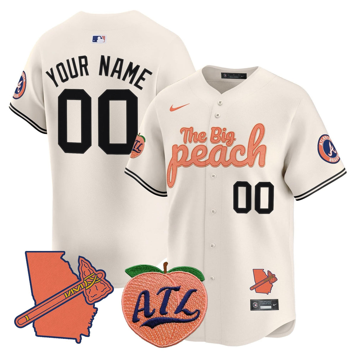 AB The Big Peach Vapor Premier Limited Custom Jersey V3 - Stitched