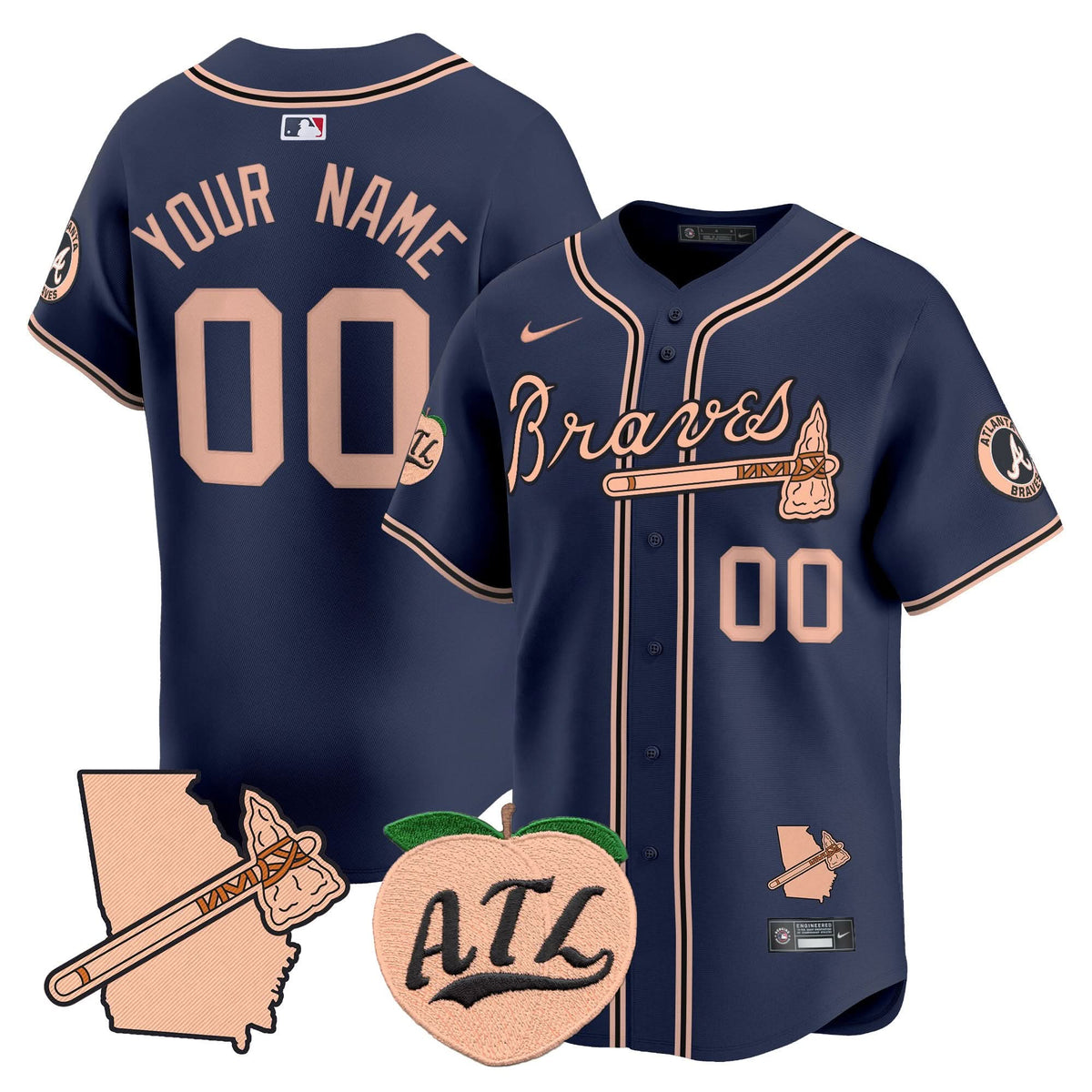 AB Peach Vapor Premier Limited Custom Jersey - Stitched