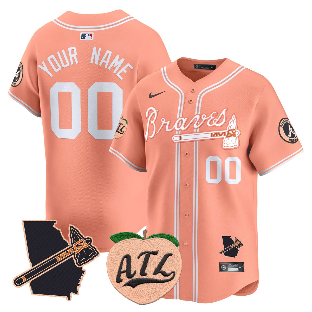 AB Peach Vapor Premier Limited Custom Jersey - Stitched