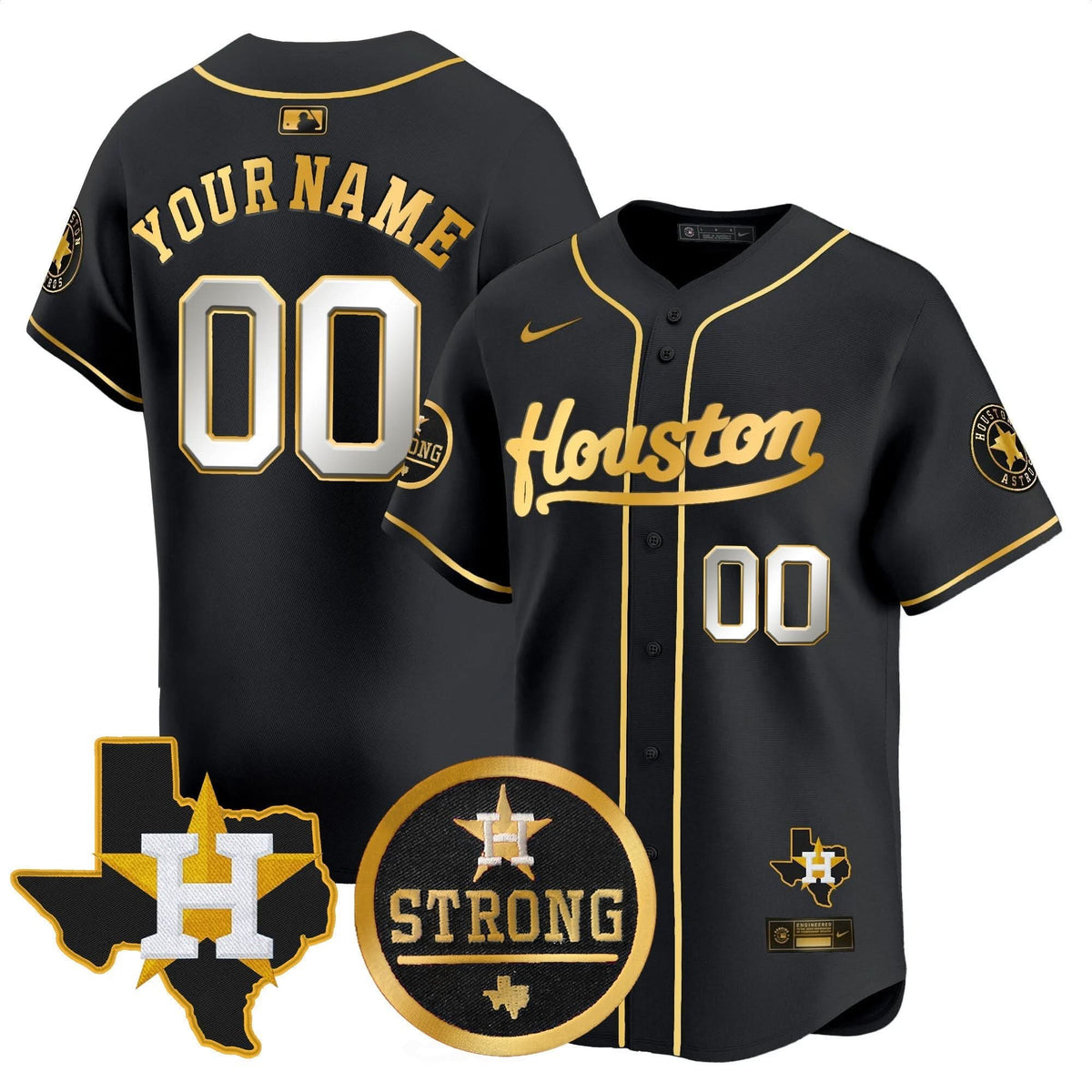 HA Houston Strong Patch Vapor Premier Limited Custom Jersey - Stitched