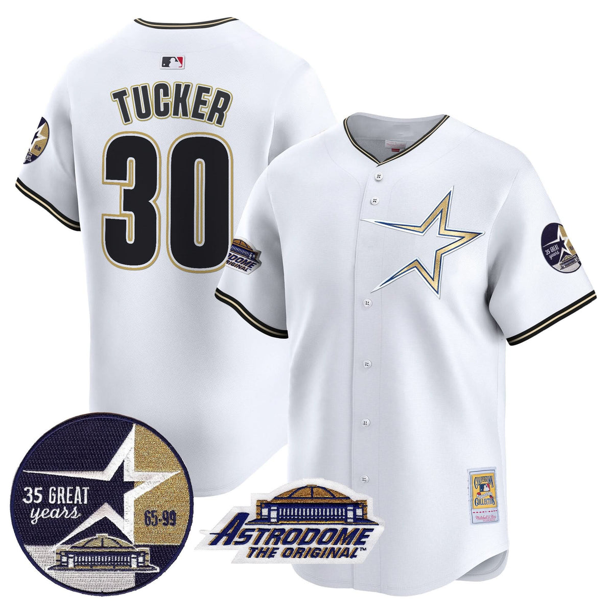 HA 1999 Throwback 35th & Astrodome Patch Vapor Premier Limited Jersey - Stitched