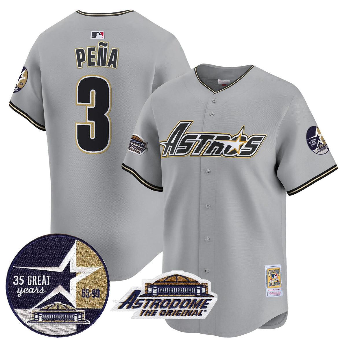 HA 1999 Throwback 35th & Astrodome Patch Vapor Premier Limited Jersey V3 - Stitched