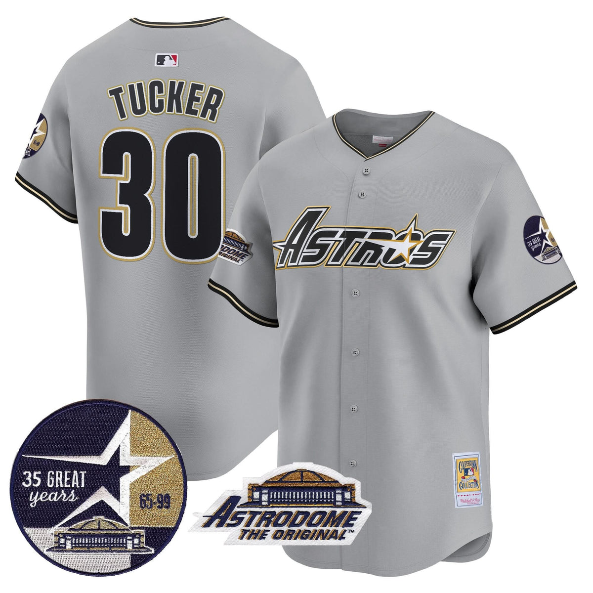 HA 1999 Throwback 35th & Astrodome Patch Vapor Premier Limited Jersey V3 - Stitched