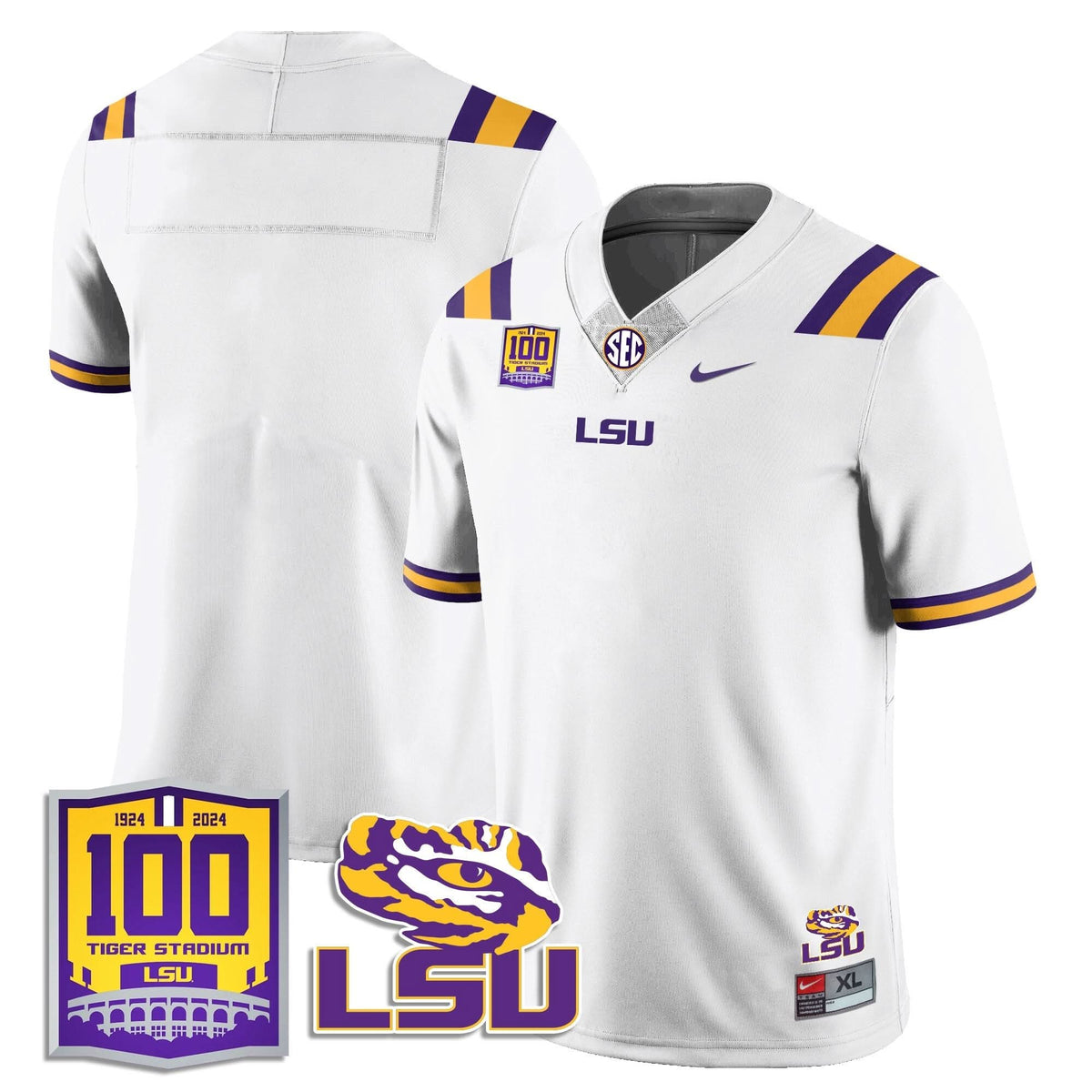 LSU Football 2024 Vapor Jersey - 100th Tigers Stadium