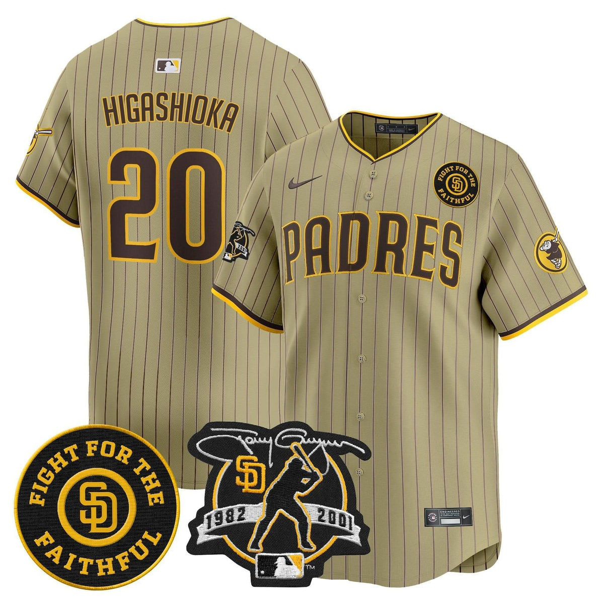 SDP Tony Gwynn & Faithful Patch Vapor Premier Limited Jersey – Stitched