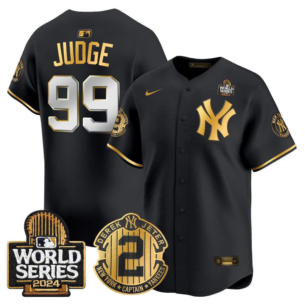 NYY Derek Jeter Patch 2024 World Series Vapor Premier Limited Jersey - Stitched