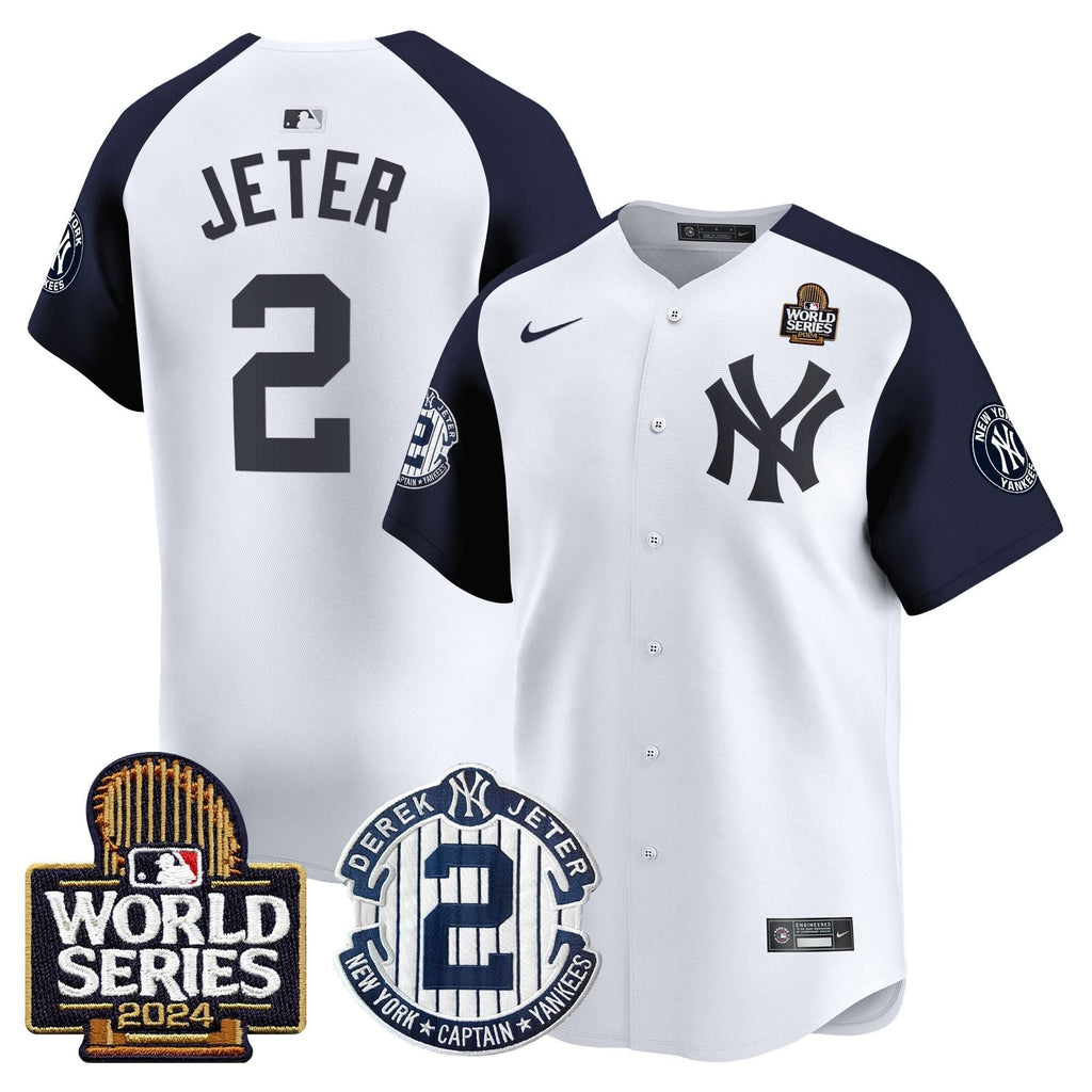 NYY Derek Jeter Patch 2024 World Series Vapor Premier Limited Jersey - Stitched