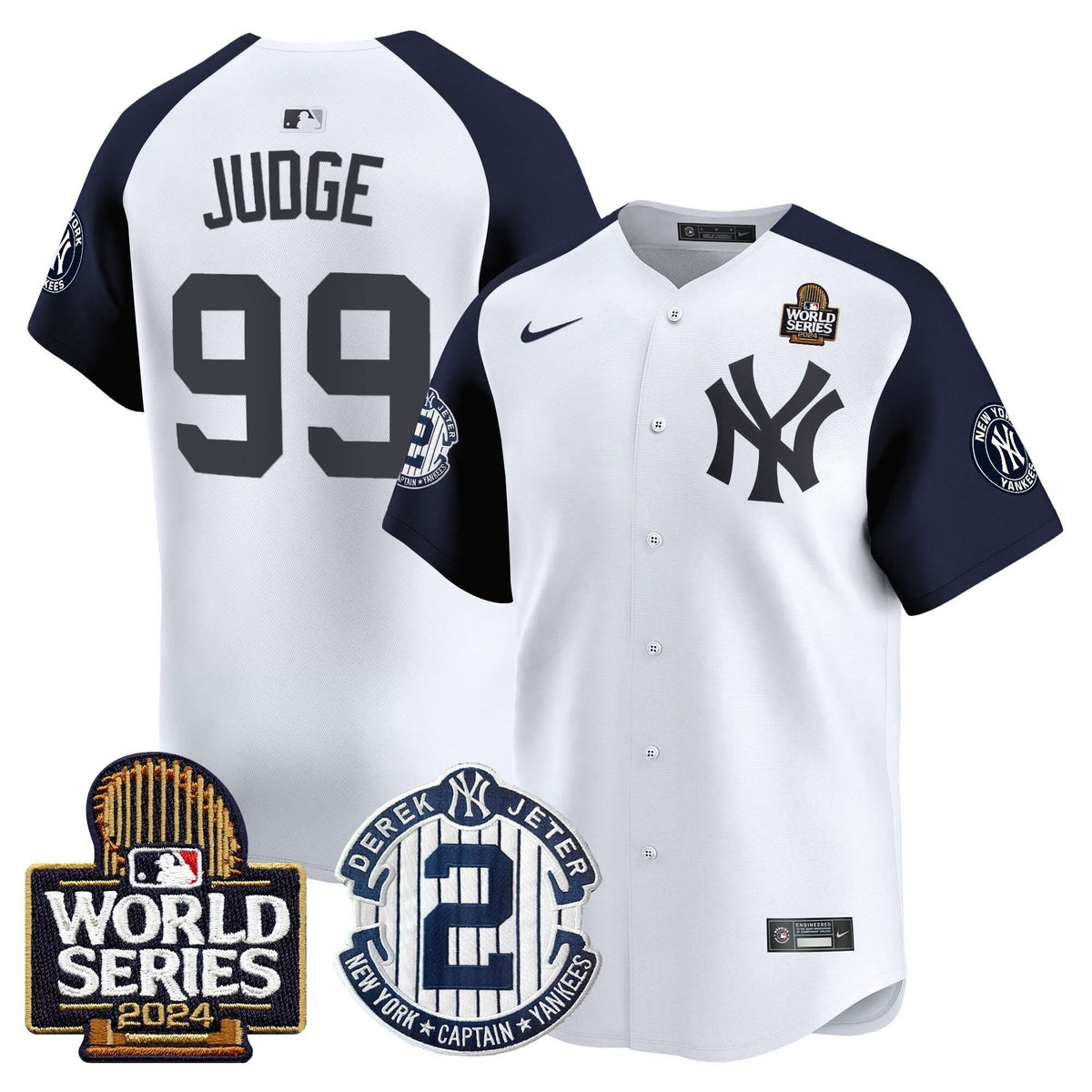 NYY Derek Jeter Patch 2024 World Series Vapor Premier Limited Jersey - Stitched