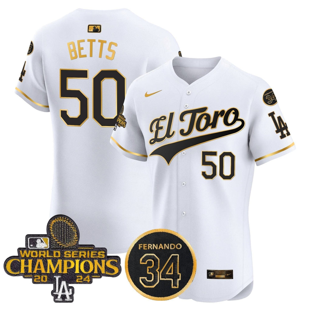 LAD El Toro 2024 World Series Champions Patch Vapor Premier Elite Jersey - Stitched