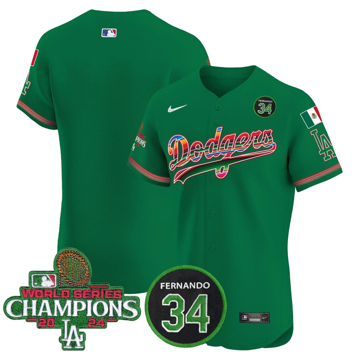 LAD Mexico 2024 World Series Champions Vapor Premier Elite Jersey V2 - Stitched