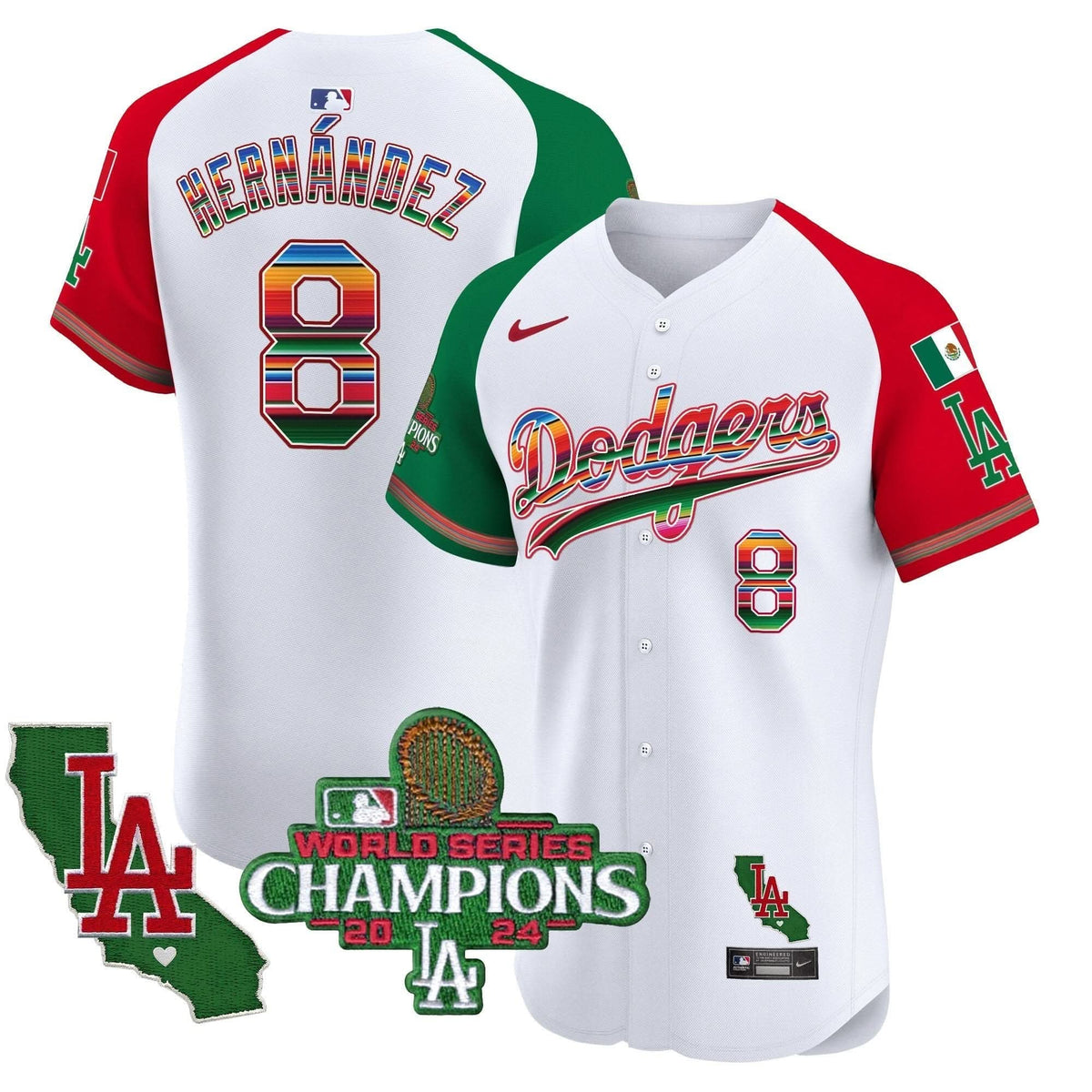 LAD Mexico 2024 World Series Champions Vapor Premier Elite Jersey - Stitched