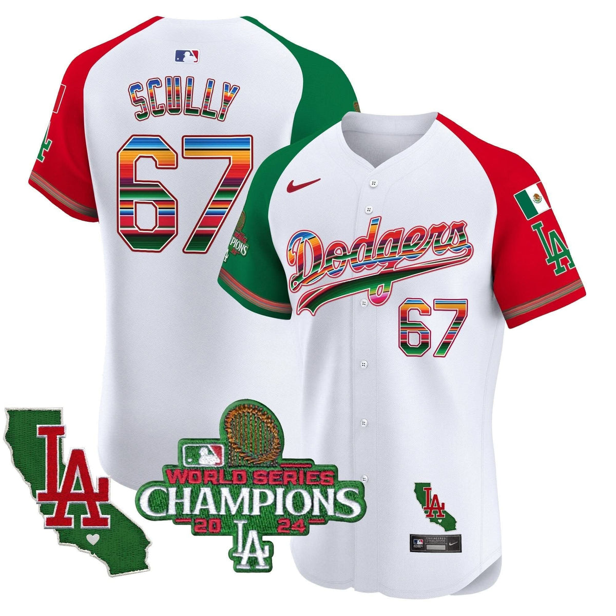 LAD Mexico 2024 World Series Champions Vapor Premier Elite Jersey - Stitched