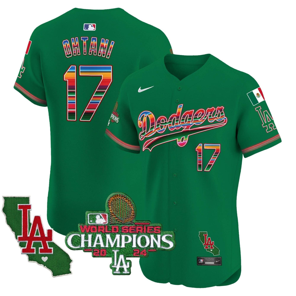 LAD Mexico 2024 World Series Champions Vapor Premier Elite Jersey - Stitched