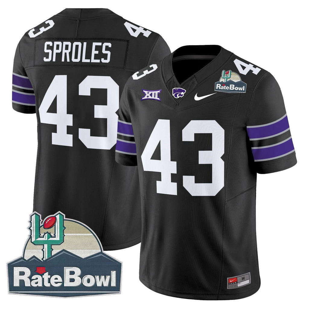 Kansas State Wildcats 2025 Rate Bowl Patch Vapor Limited Jersey