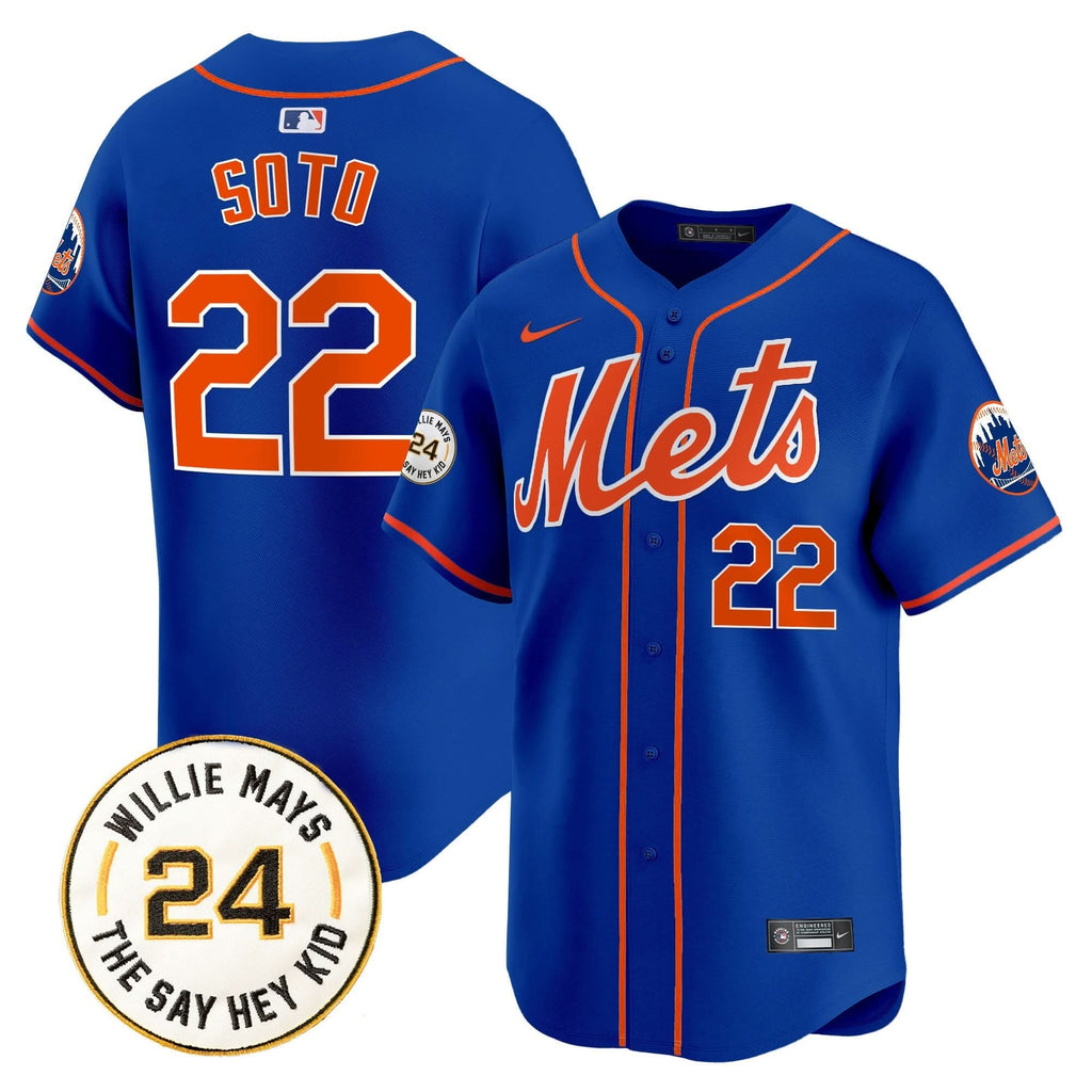 NYM Willie Mays Patch Vapor Premier Limited Jersey - Stitched