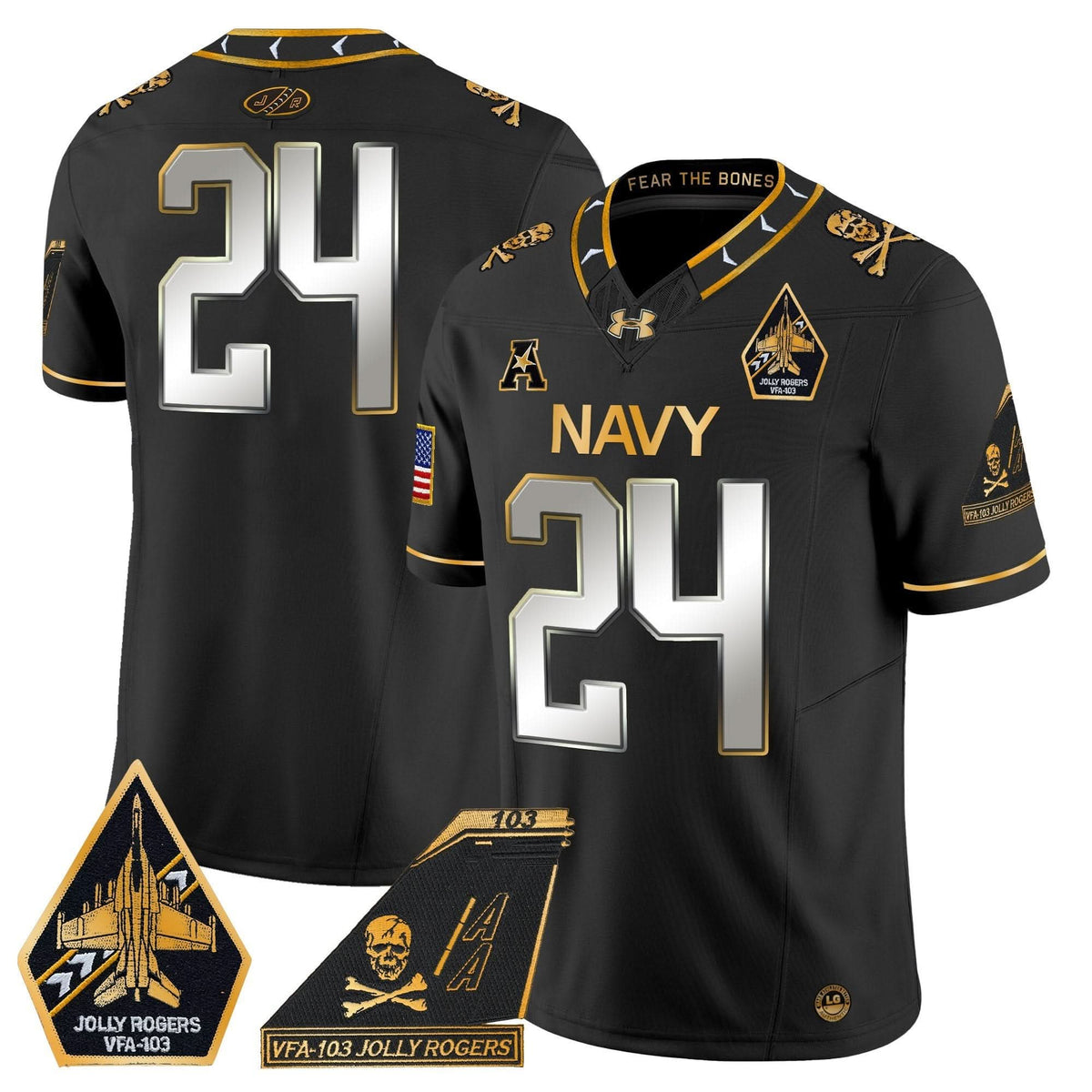 NM 2024 Jolly Rogers Patch Gold Vapor Limited Jersey