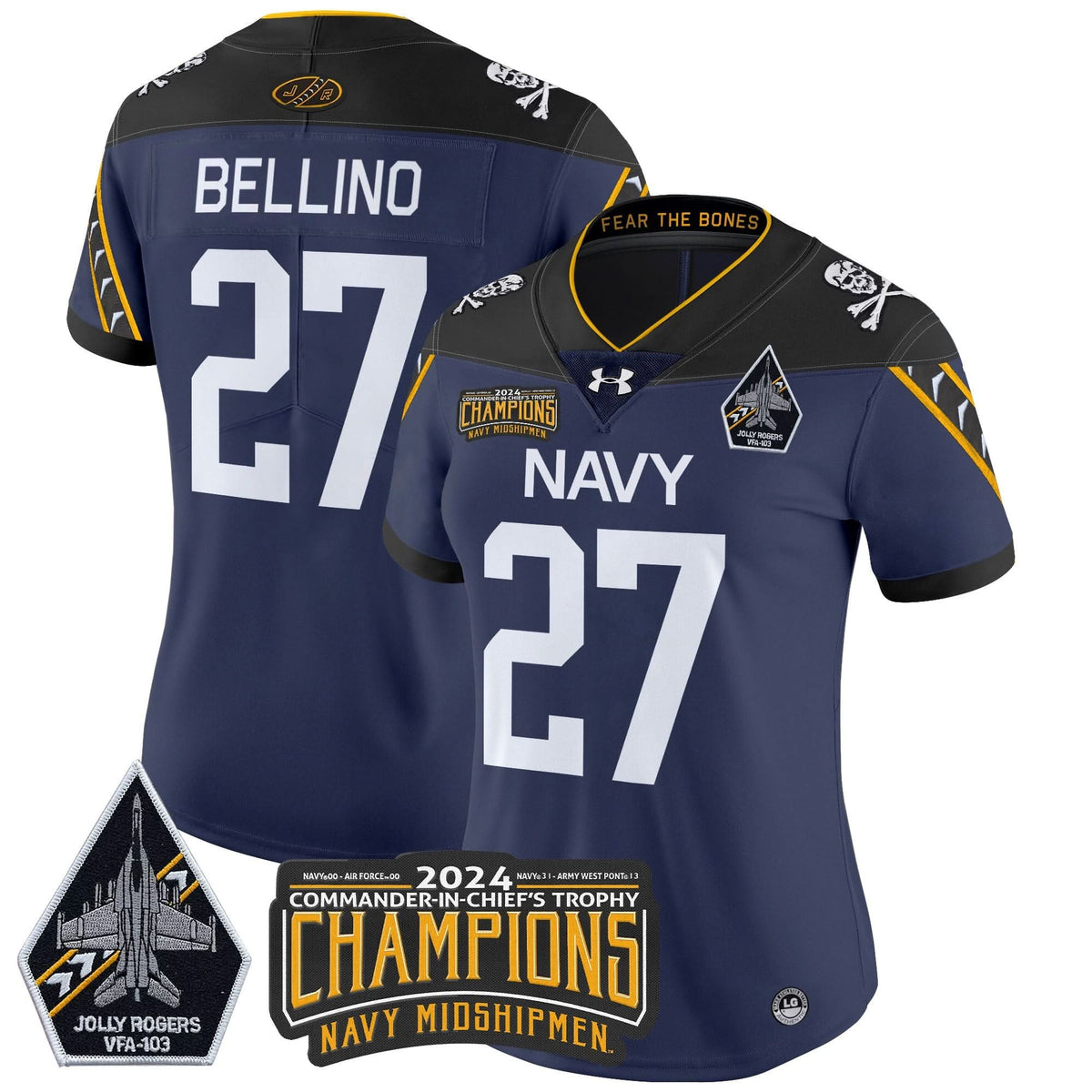 Women's NM 2024 Commander-In-Chief's Trophy Champions Patch Vapor Limited Jersey - Stitched