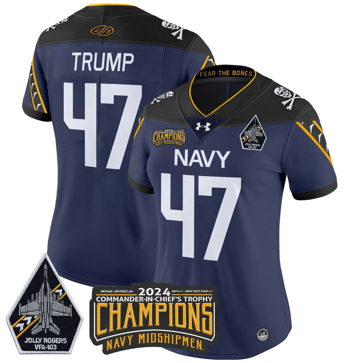 Women's NM 2024 Commander-In-Chief's Trophy Champions Patch Vapor Limited Jersey - Stitched