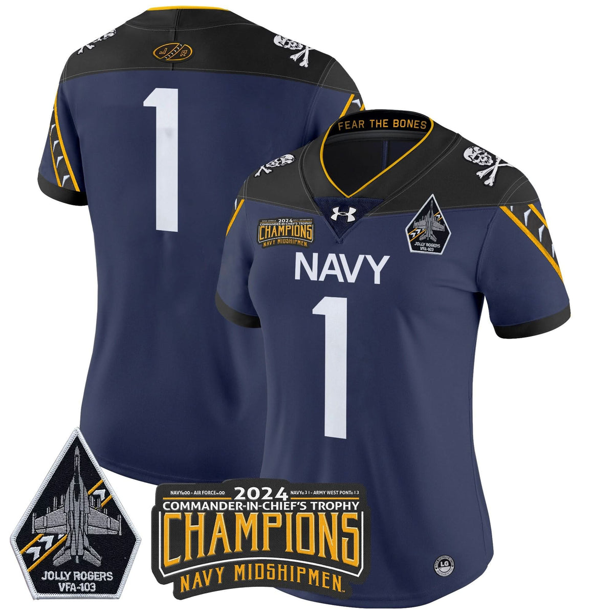 Women's NM 2024 Commander-In-Chief's Trophy Champions Patch Vapor Limited Jersey - Stitched