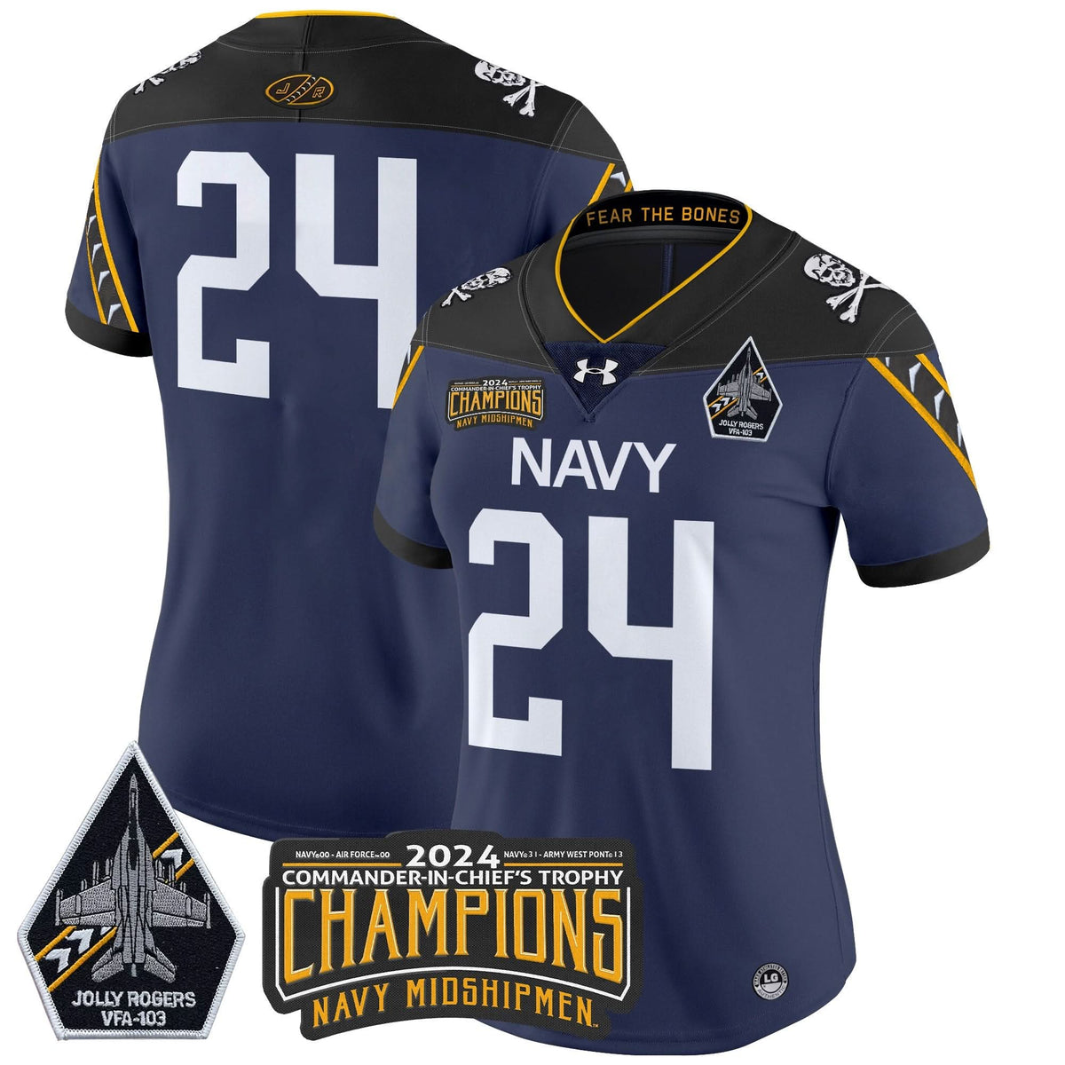 Women's NM 2024 Commander-In-Chief's Trophy Champions Patch Vapor Limited Jersey - Stitched