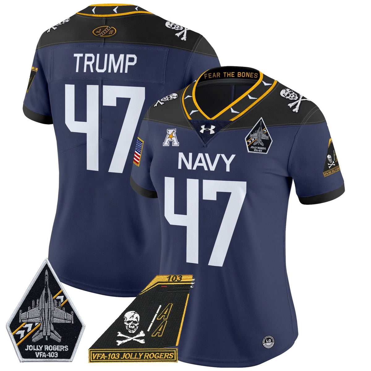 Women's NM 2024 Jolly Rogers Patch Vapor Limited Jersey - Stitched