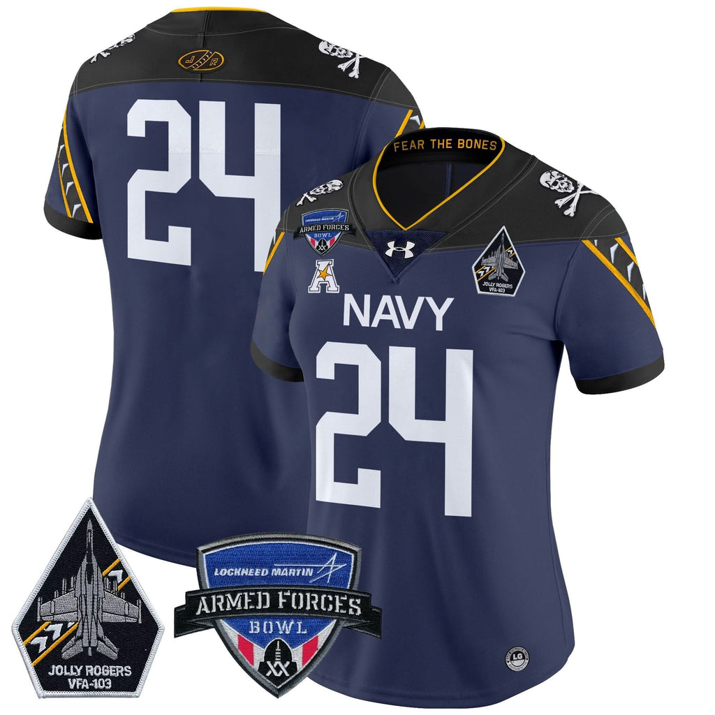 Women's NM 2025 Armed Forces Bowl Patch Vapor Limited Jersey - Stitched
