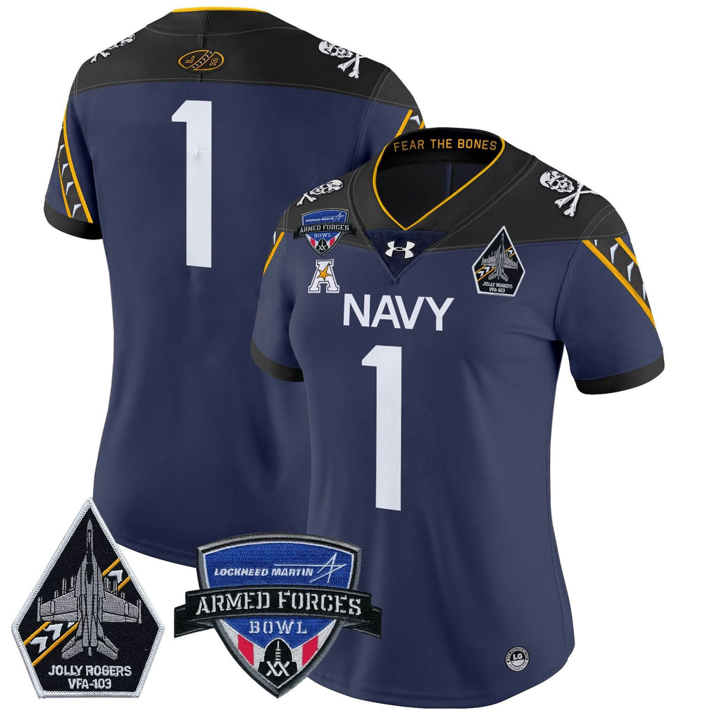 Women's NM 2025 Armed Forces Bowl Patch Vapor Limited Jersey - Stitched