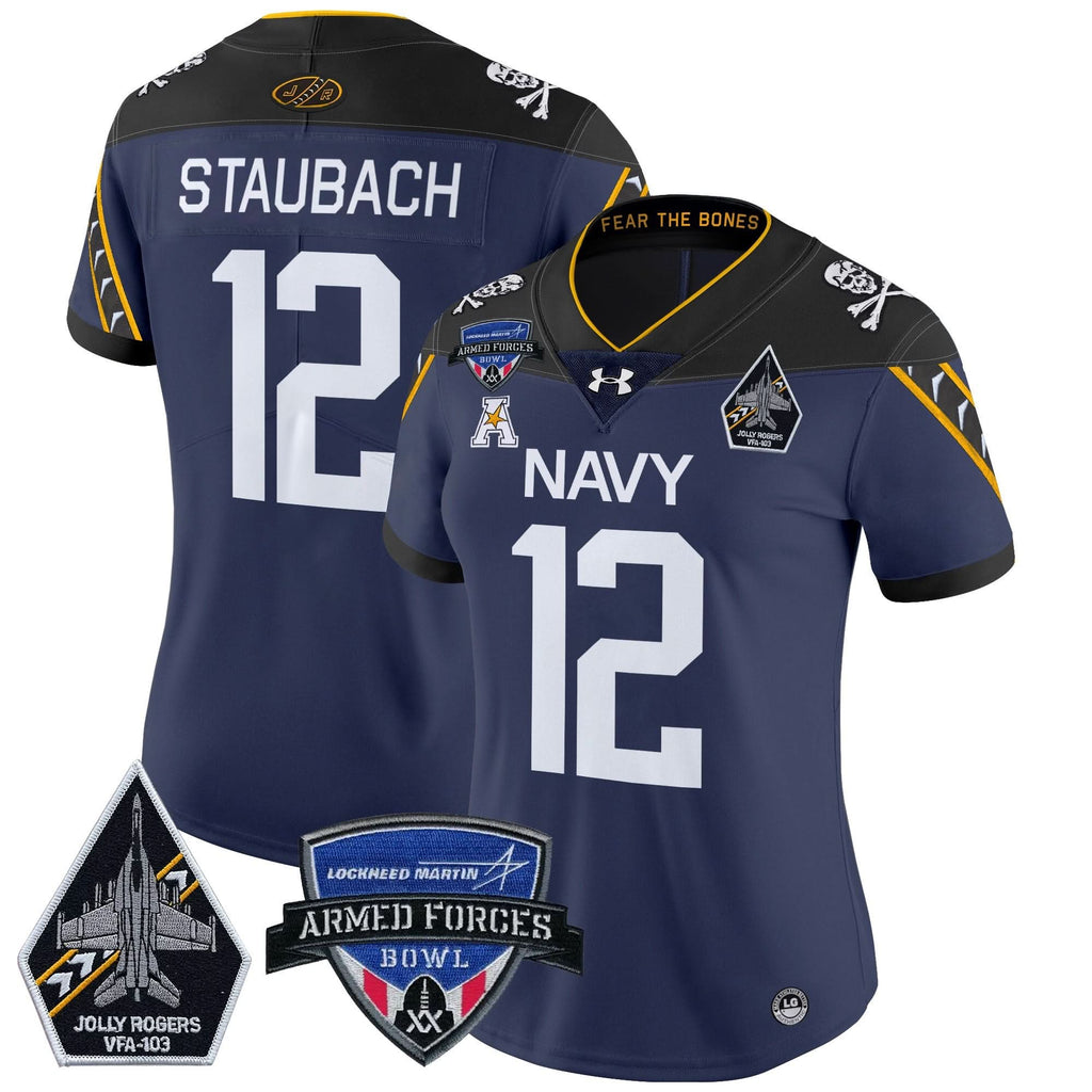 Women's NM 2025 Armed Forces Bowl Patch Vapor Limited Jersey - Stitched