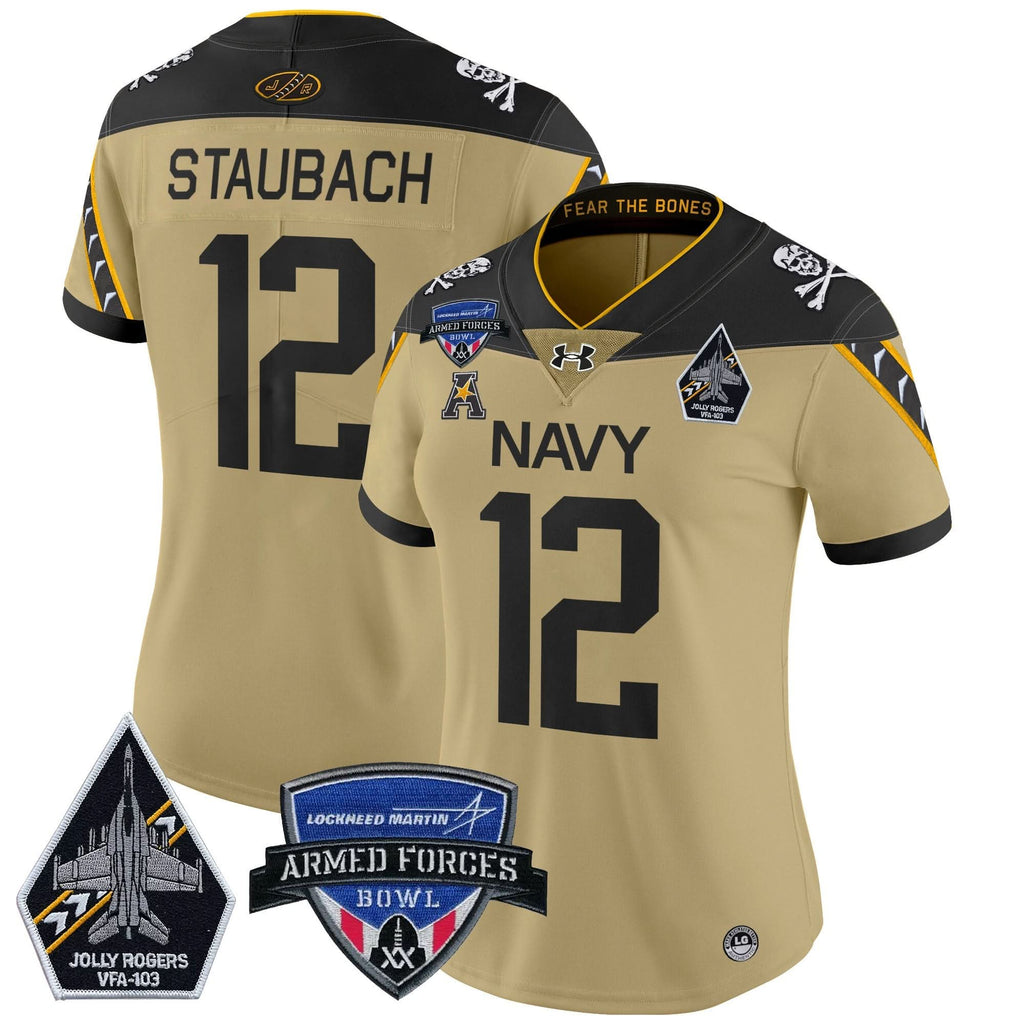Women's NM 2025 Armed Forces Bowl Patch Vapor Limited Jersey - Stitched