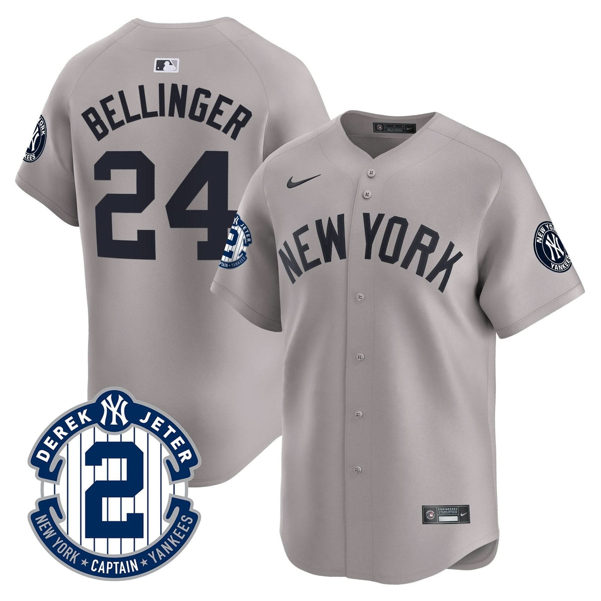 NYY Derek Jeter Patch Vapor Premier Limited Jersey - Stitched