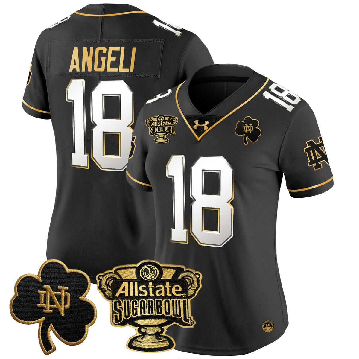 Women's NDFI 2024 Sugar Bowl Gold Patch Vapor Limited Jersey - Stitched