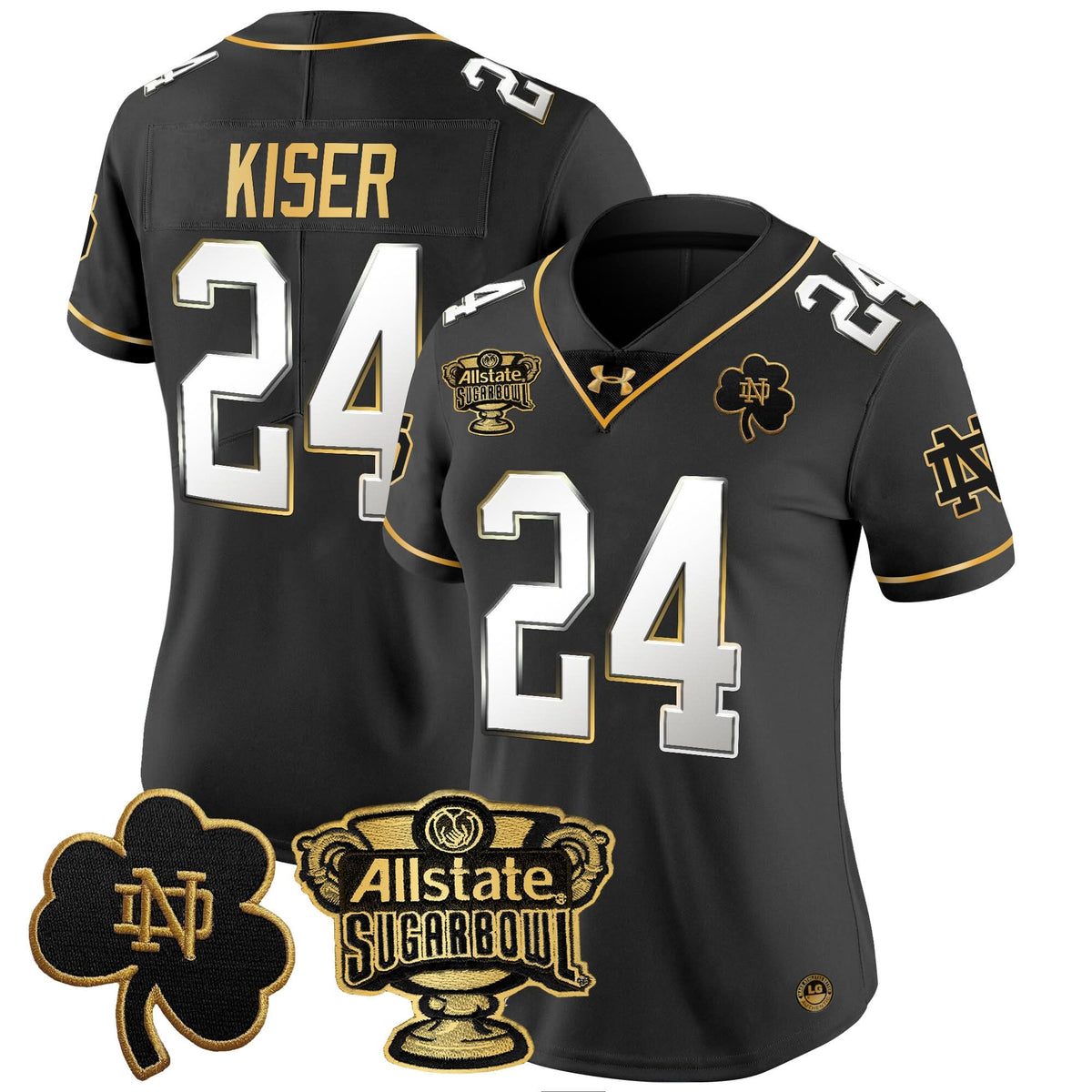 Women's NDFI 2024 Sugar Bowl Gold Patch Vapor Limited Jersey - Stitched