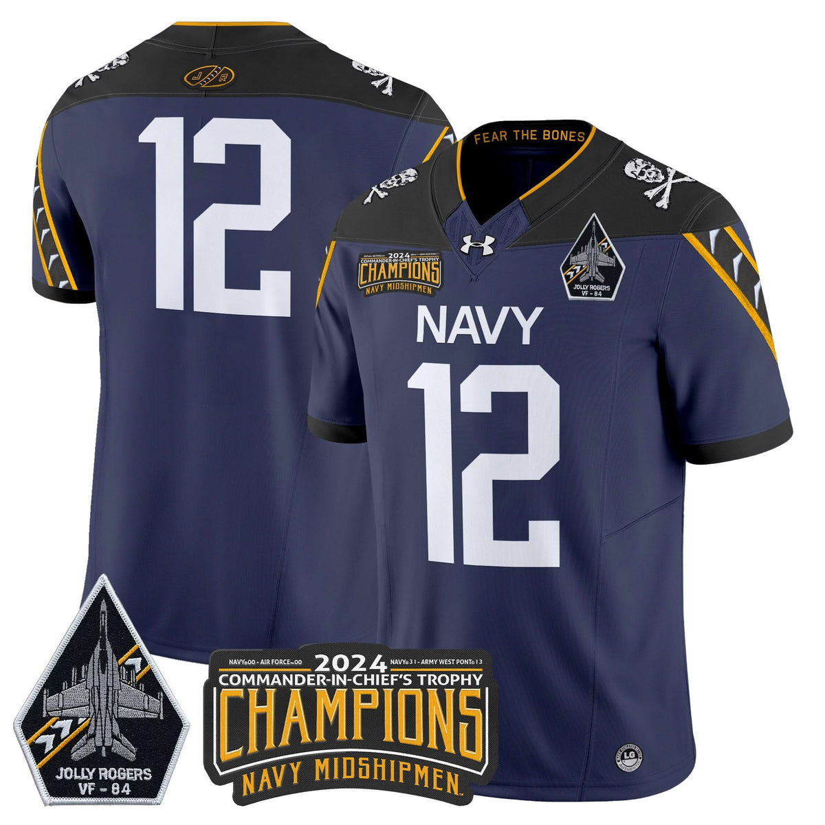 NM 2024 Jolly Rogers VF-84 & Commander-In-Chief's Trophy Champions Patch Vapor Limited Jersey