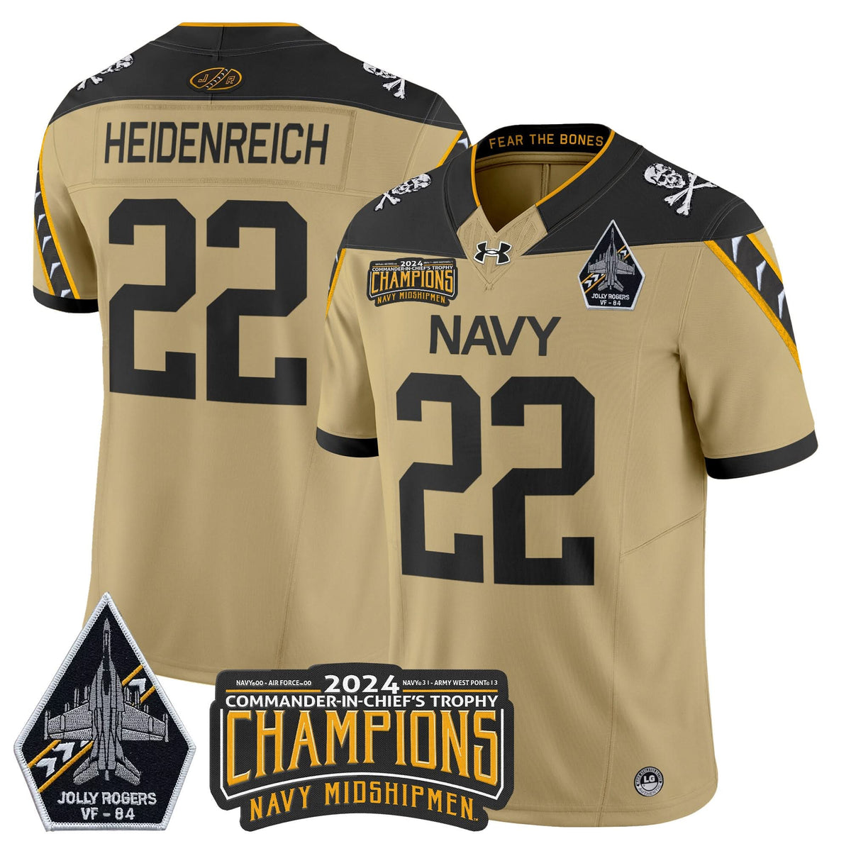 NM 2024 Jolly Rogers VF-84 & Commander-In-Chief's Trophy Champions Patch Vapor Limited Jersey