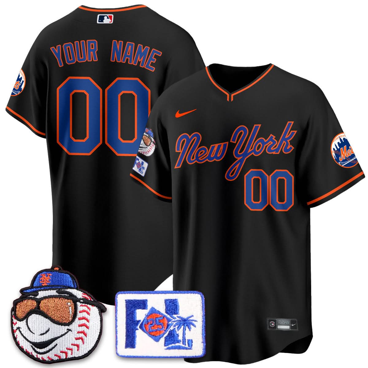 Custom Gender/Name NYM Blue Road 2025 Spring Training Jersey - Stitched