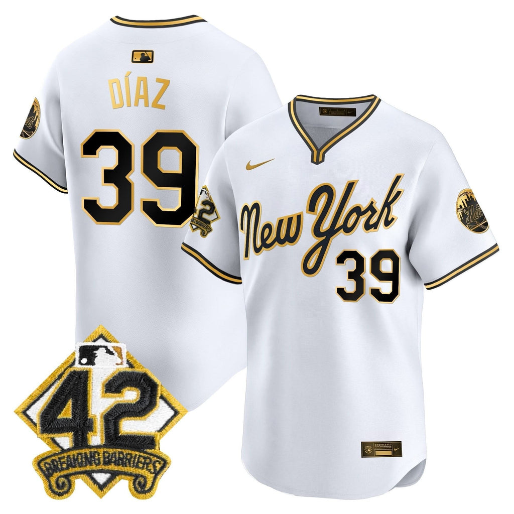 NYM 2025 Jackie Robinson Patch Road Alternate Jersey – Stitched
