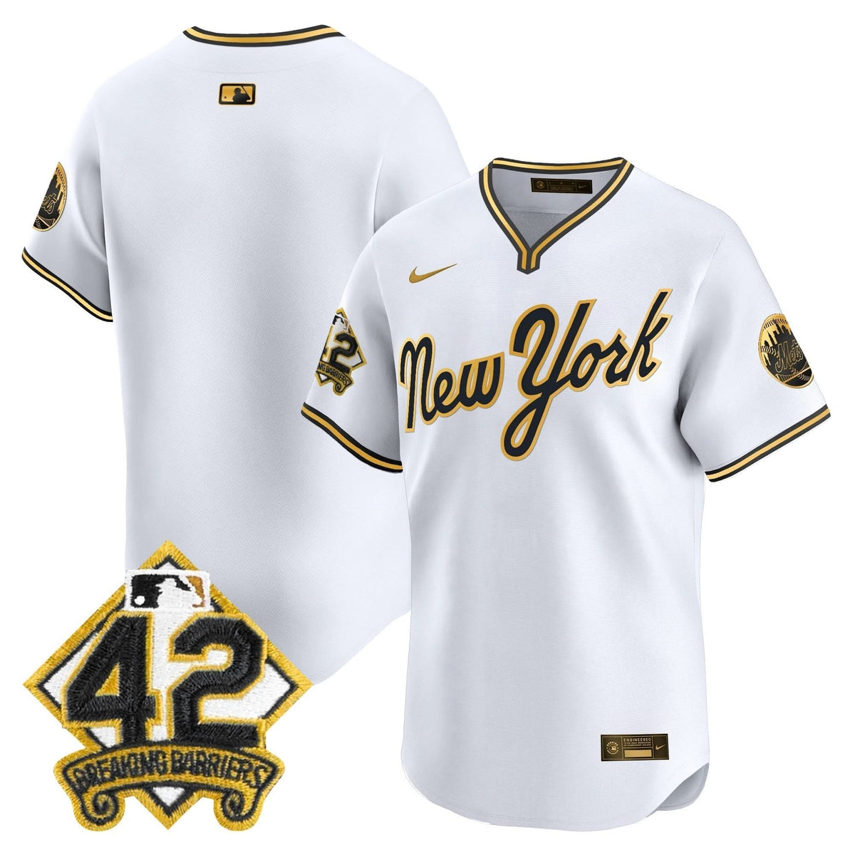 NYM 2025 Jackie Robinson Patch Road Alternate Jersey – Stitched
