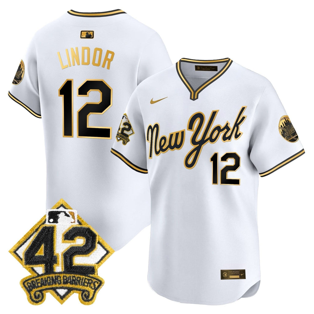NYM 2025 Jackie Robinson Patch Road Alternate Jersey – Stitched