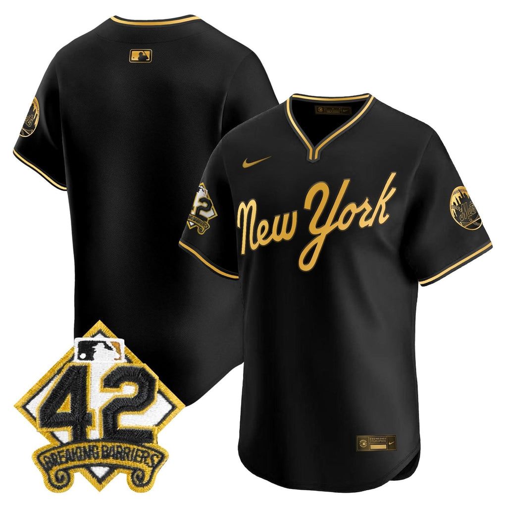 NYM 2025 Jackie Robinson Patch Road Alternate Jersey – Stitched