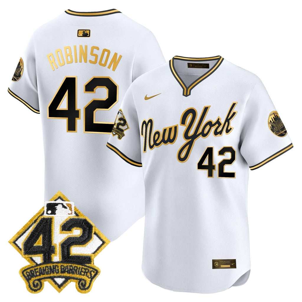 NYM 2025 Jackie Robinson Patch Road Alternate Jersey – Stitched