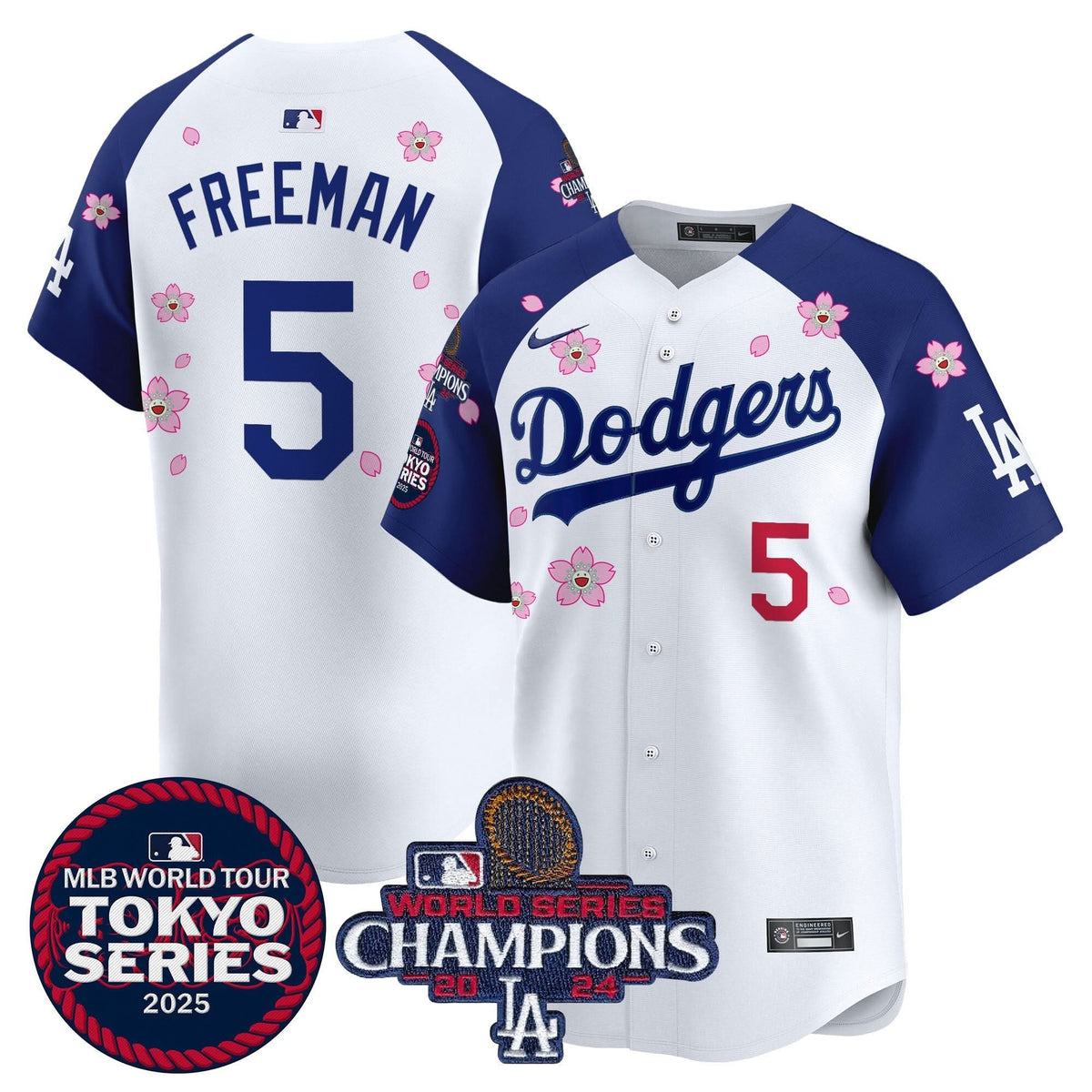 LAD Tokyo Series 2025 World Series Champions Patch Vapor Premier Limited Jersey - Stitched