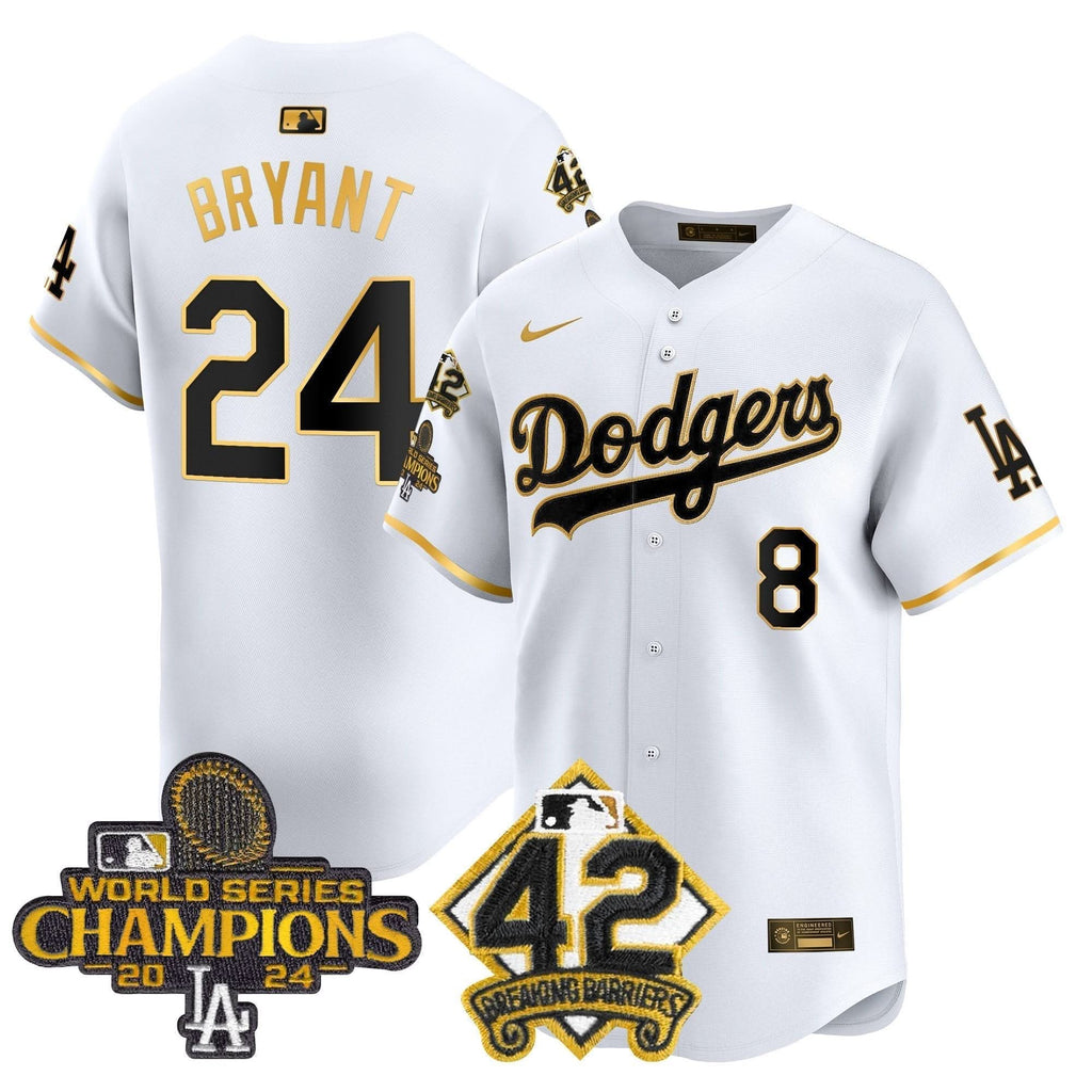 LAD 2024 World Series Champions & Jackie Robinson Patch Vapor Premier Limited Jersey - Stitched