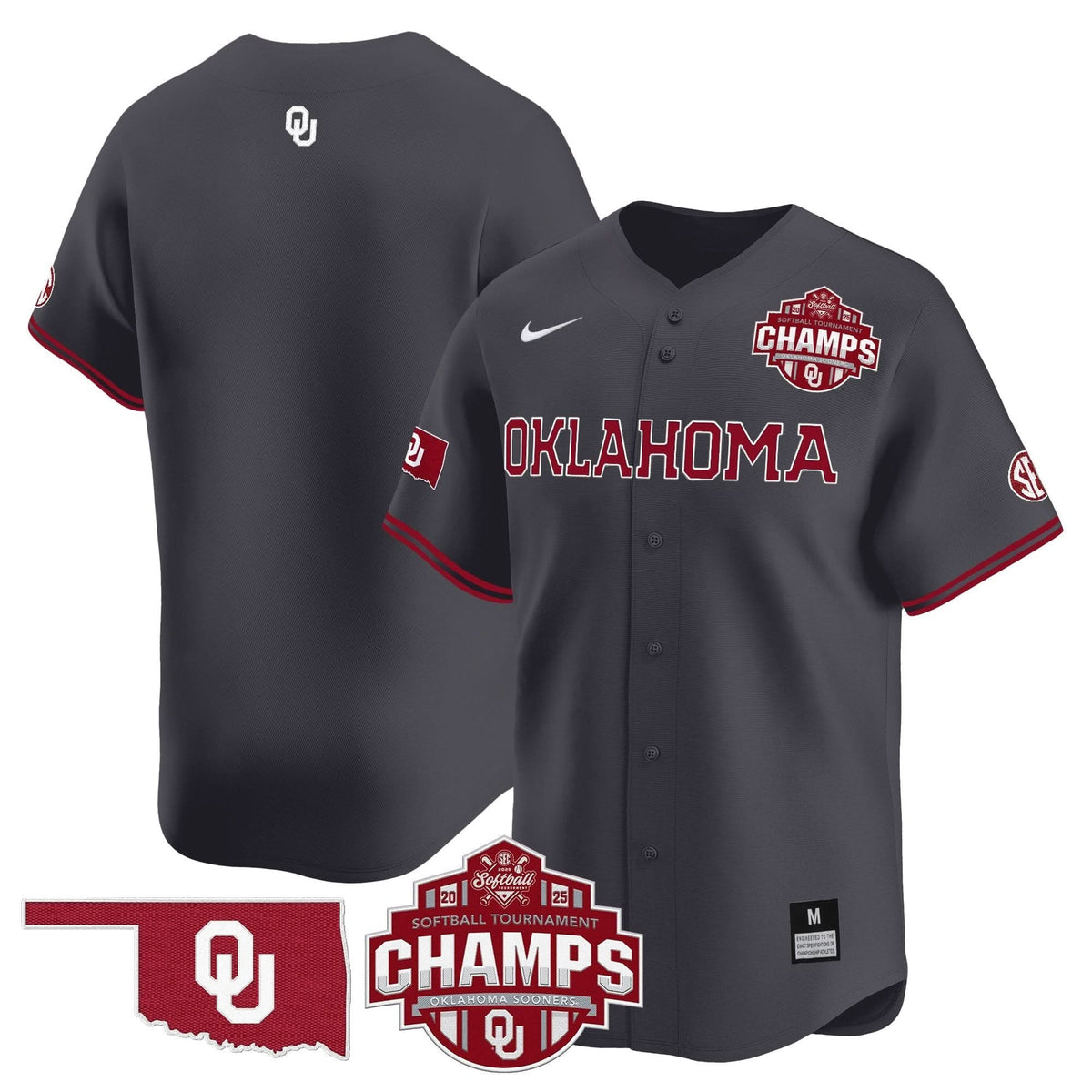 OS 2025 SEC Softball Conference Tournament Champions Patch Vapor Premier Limited Jersey - Stitched